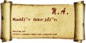 Madár Adorján névjegykártya
